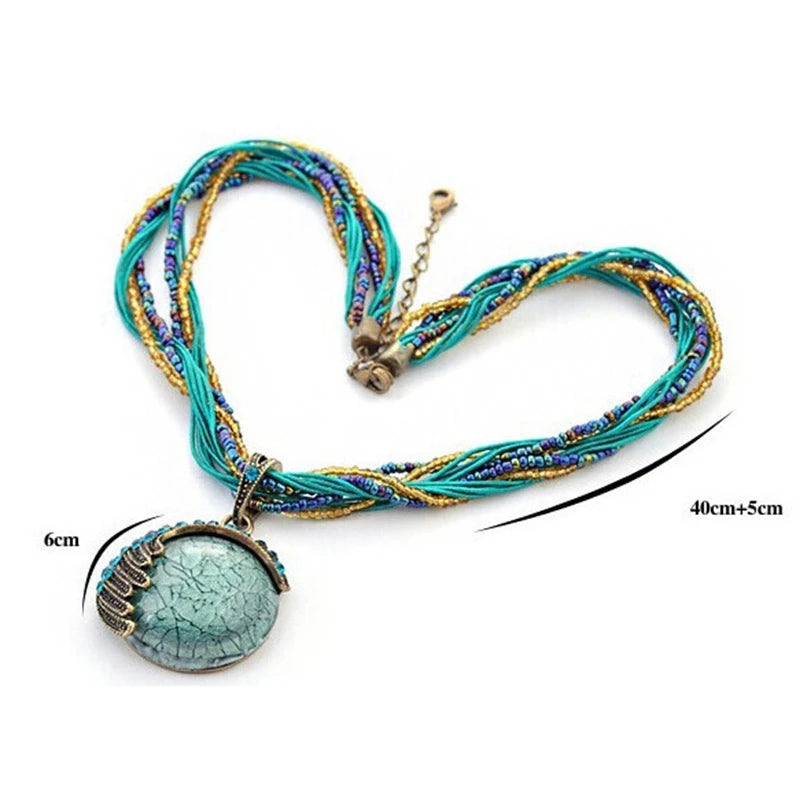 VertaMart™ Beaded Stone Necklace